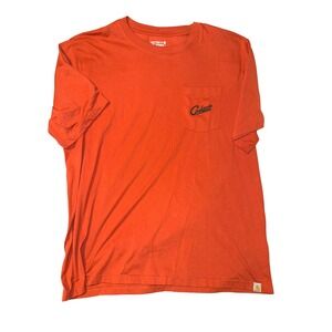 Carhartt Men T Shirt Orange Graphic Pocket Tee Built For The‎ Great Outdoors 2XL